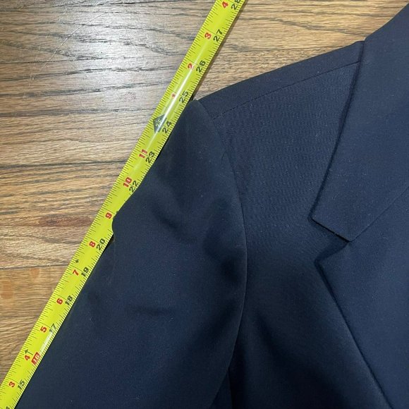 SUPPLY & DEMAND Navy Single Breasted School Boy Long Line Blazer Women L - Picture 11 of 13